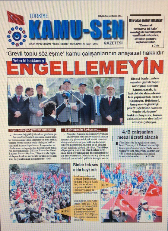 TÜRKİYE KAMU-SEN GAZETESİ 70. SAYISI