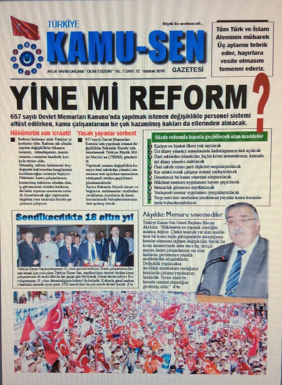 TÜRKİYE KAMU-SEN GAZETESİ 72. SAYISI