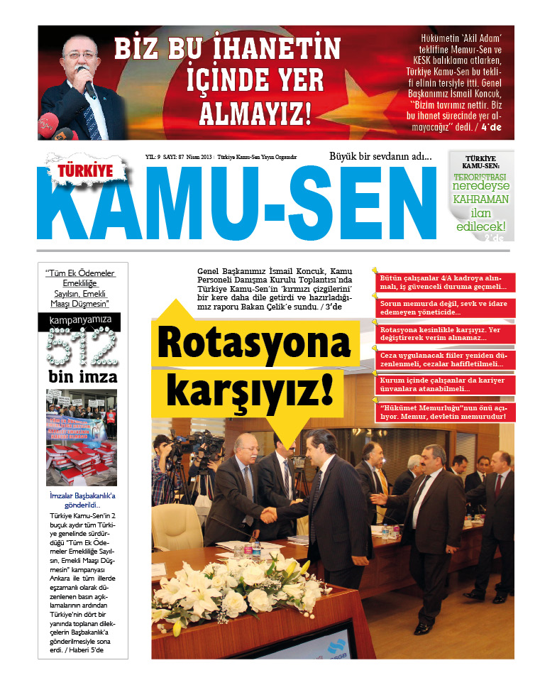 TÜRKİYE KAMU-SEN GAZETESİ 87. SAYISI